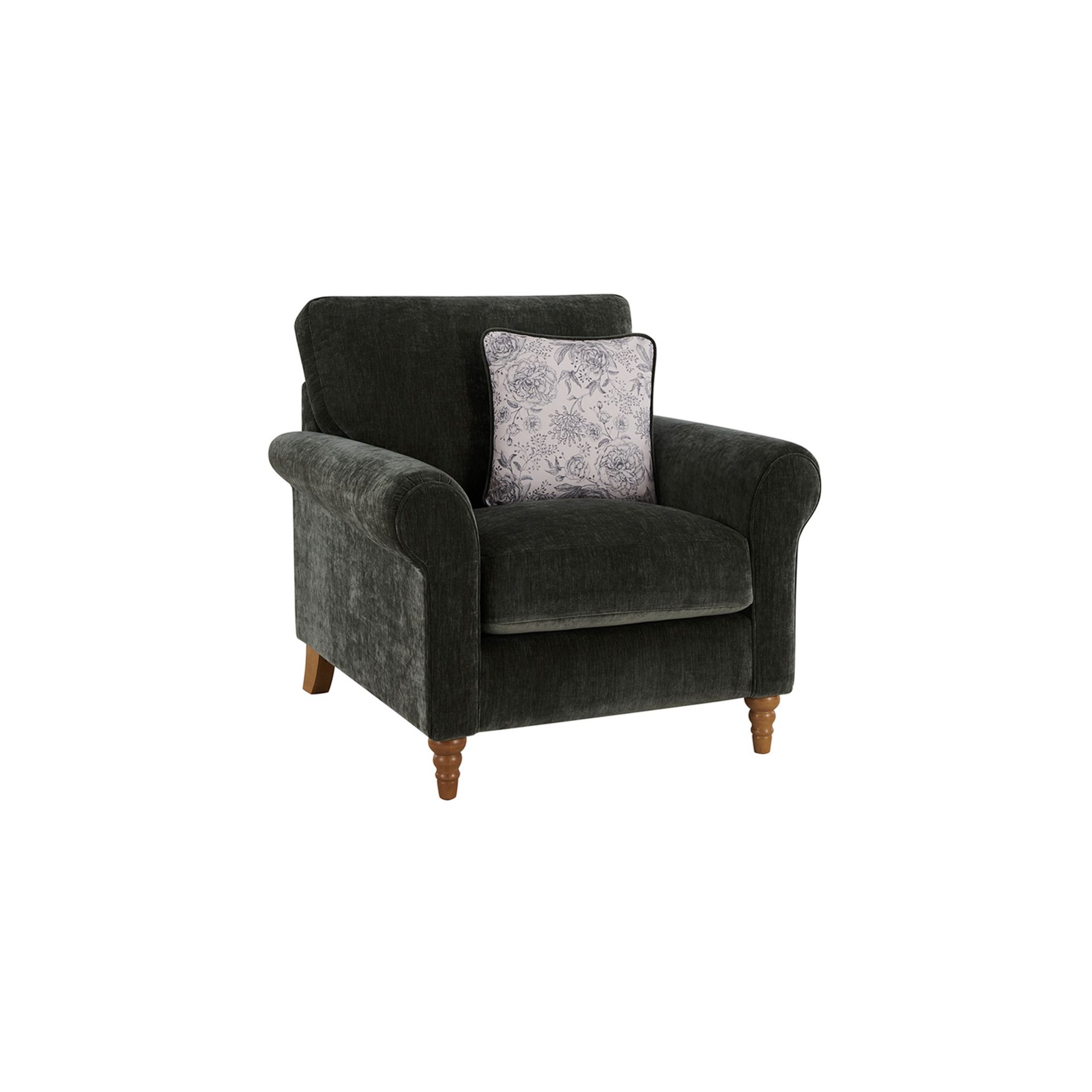 Oak Furnitureland Bramble Country Style Armchair in Pellier Thyme with Carbon Scatters RRP 679. - Image 2 of 2