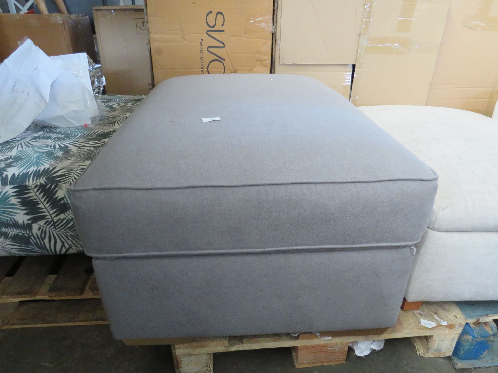 Oak Furnitureland Texas Corner Chaise Large Storage Footstool in Navy fabric RRP 479.99 Our Texas