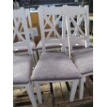 Oak Furnitureland Kemble Painted Chair with Plain Charcoal Fabric Seat RRP 170.00 Match any table,