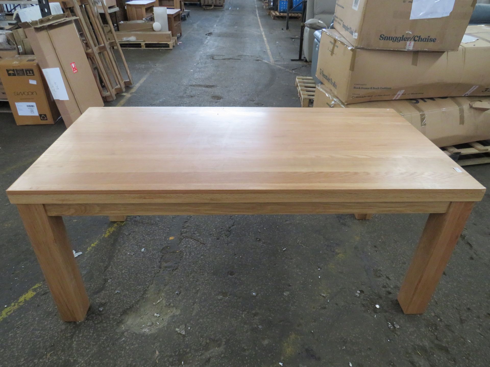 Oak Furnitureland Contemporary Chunky 6ft Solid Oak Dining Table RRP 779.00 Ideal for those that