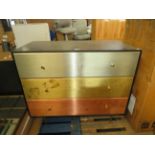 Swoon Three-Drawer Chest Of Drawers Black Brass Copper & Nickel RRP 599.00 The items in this lot are