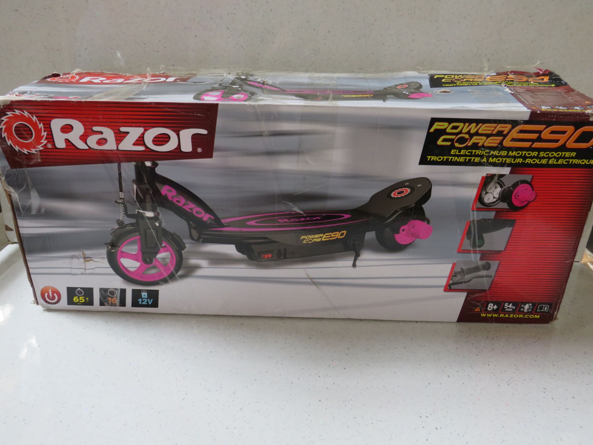 Razor - PowerCore E90 Electric Scooter - Black & Pink - Item Powers On, Functional Have Not Been