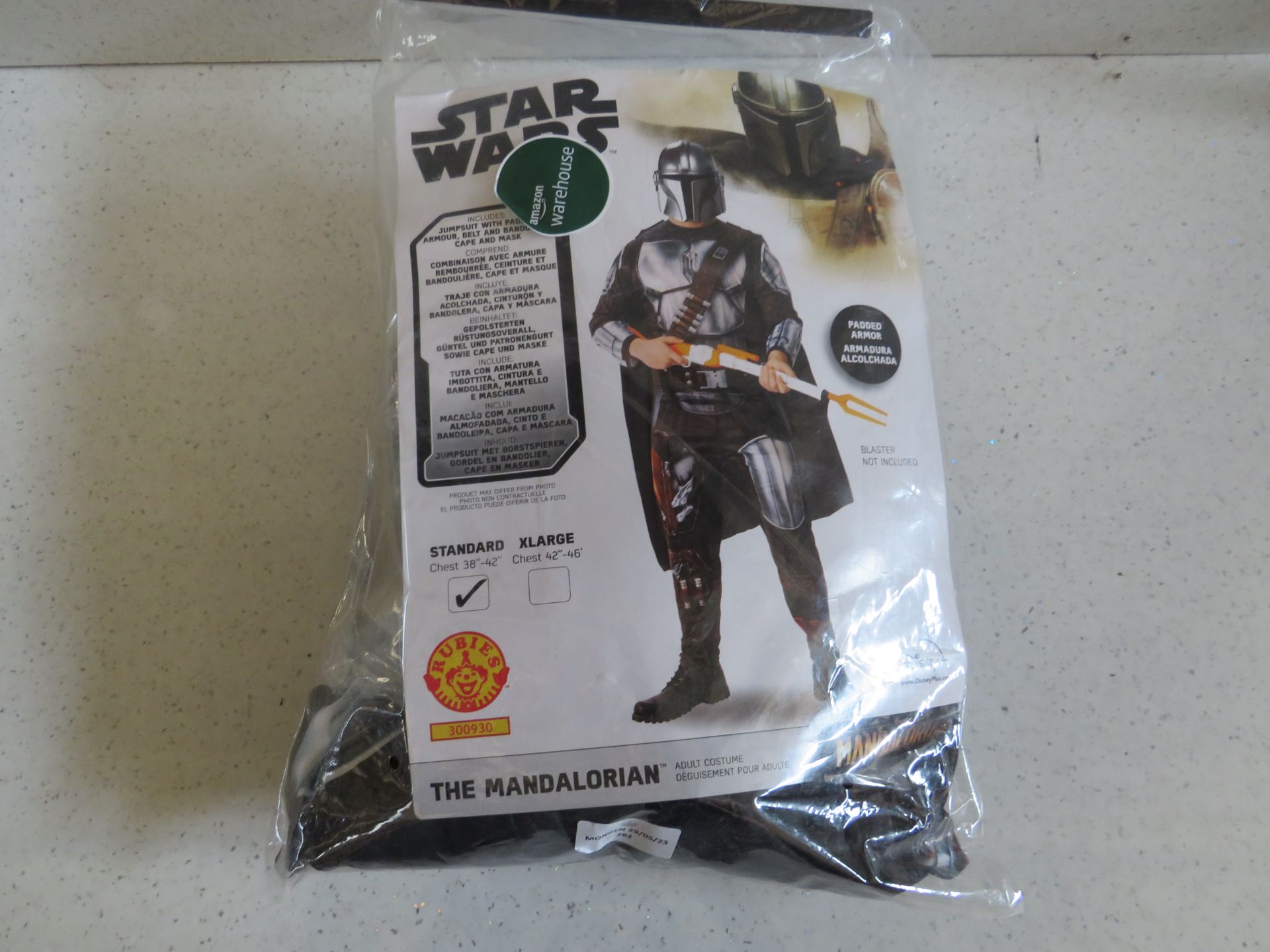 Rubies - Starwars The Mandalorian Costume - Size Chest 38" - 42" - Unchecked & Packaged.