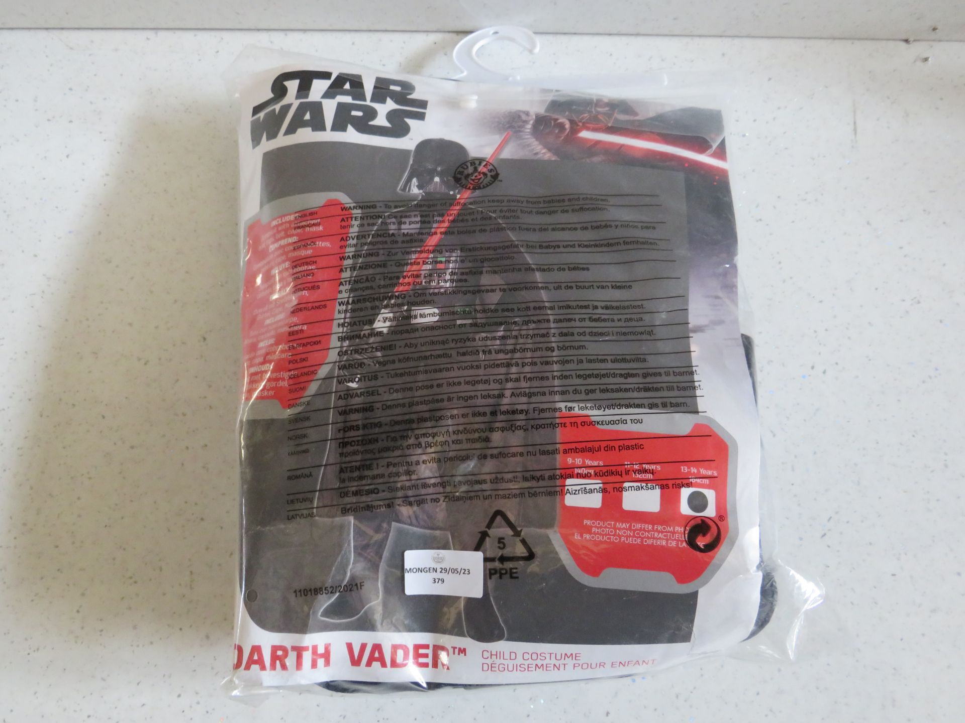 Rubies - Starwars Darth Vader Costume - Size 13-14 Years - Unchecked & Packaged.