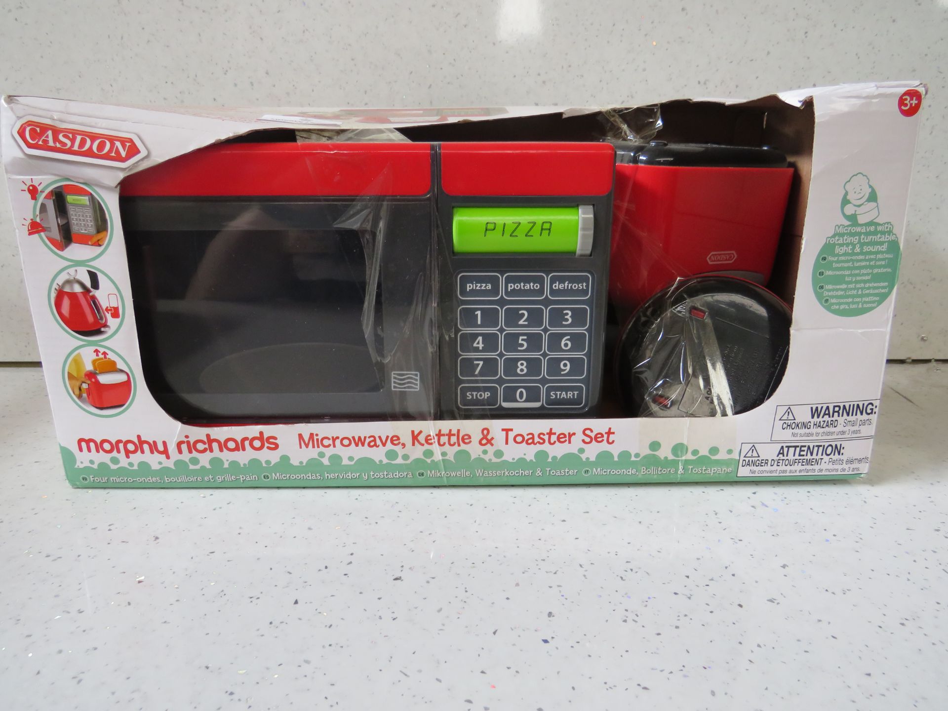 Casdon - Morphy Richards Microwave, Kettle & Toaster Playset - Unchecked, Box Damaged.