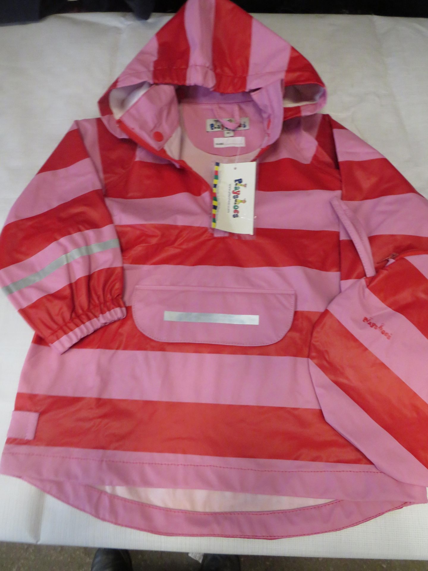 Playshoes Jacket With Matching Bag For Packing Jacket Pink Stripe Size 92 New