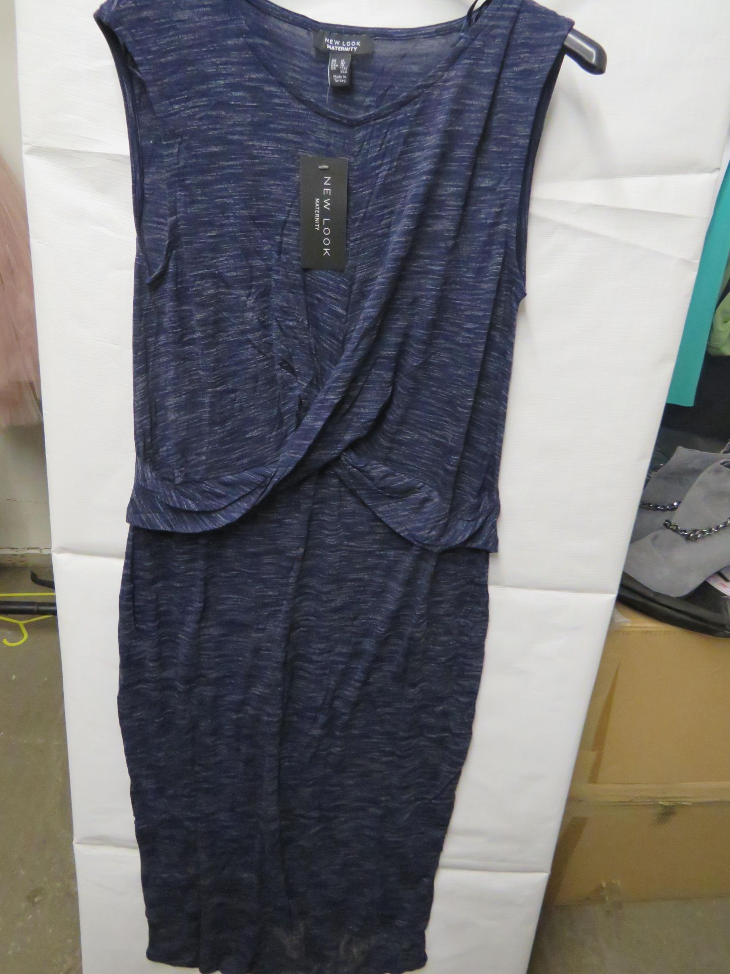 New Look Wrap Front Maternity Dress Speckled Blue Size 14 new