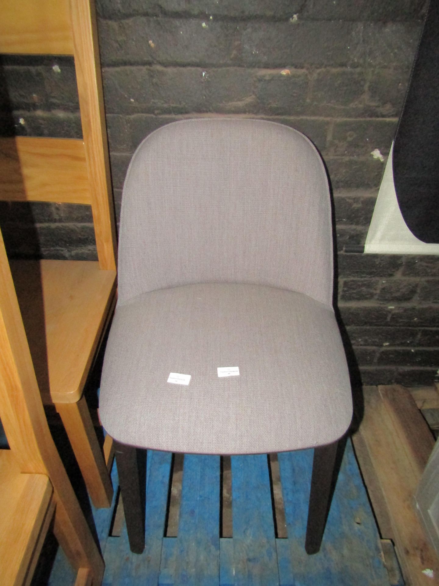 Heals Softshell Side Chair Four Legged Base Chocolate RRP 629.00