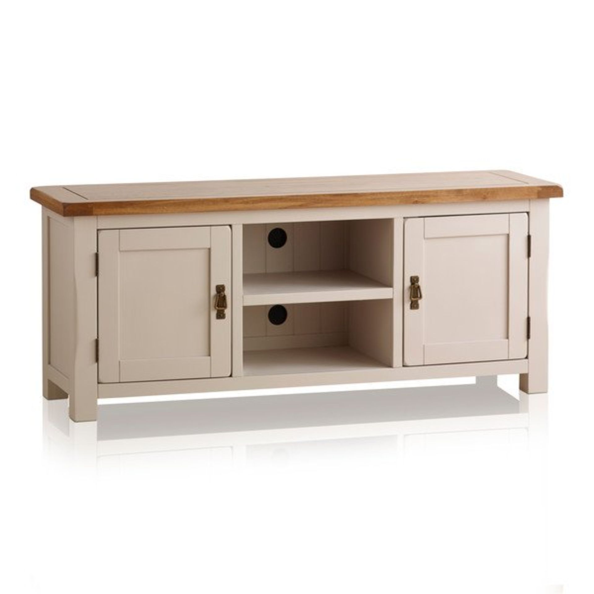 Oak Furnitureland Kemble Rustic Solid Oak and Painted Large TV Cabinet RRP ¶œ299.99 - Image 2 of 2