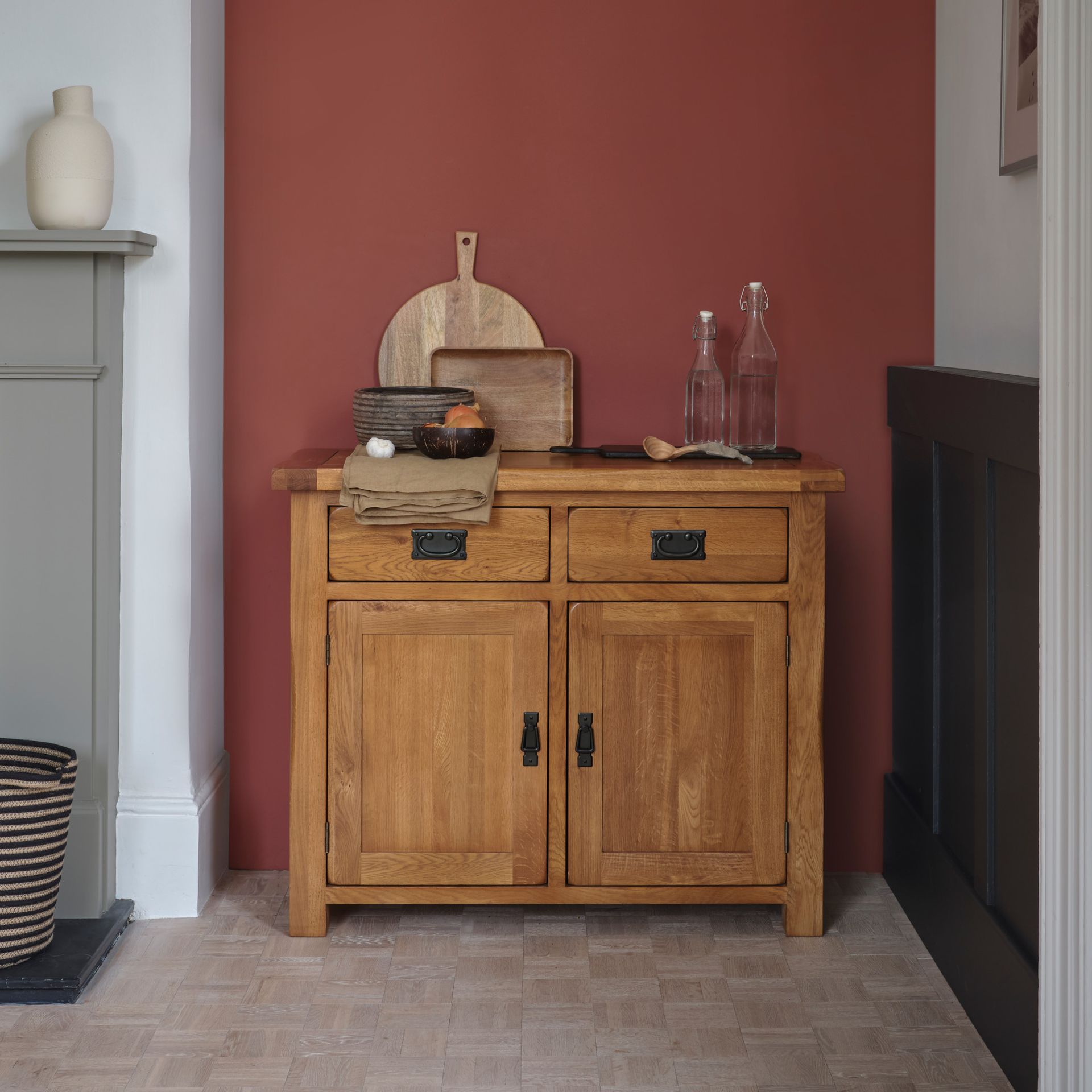 Oak Furnitureland Original Rustic Solid Oak Small Sideboard RRP ¶œ319.99