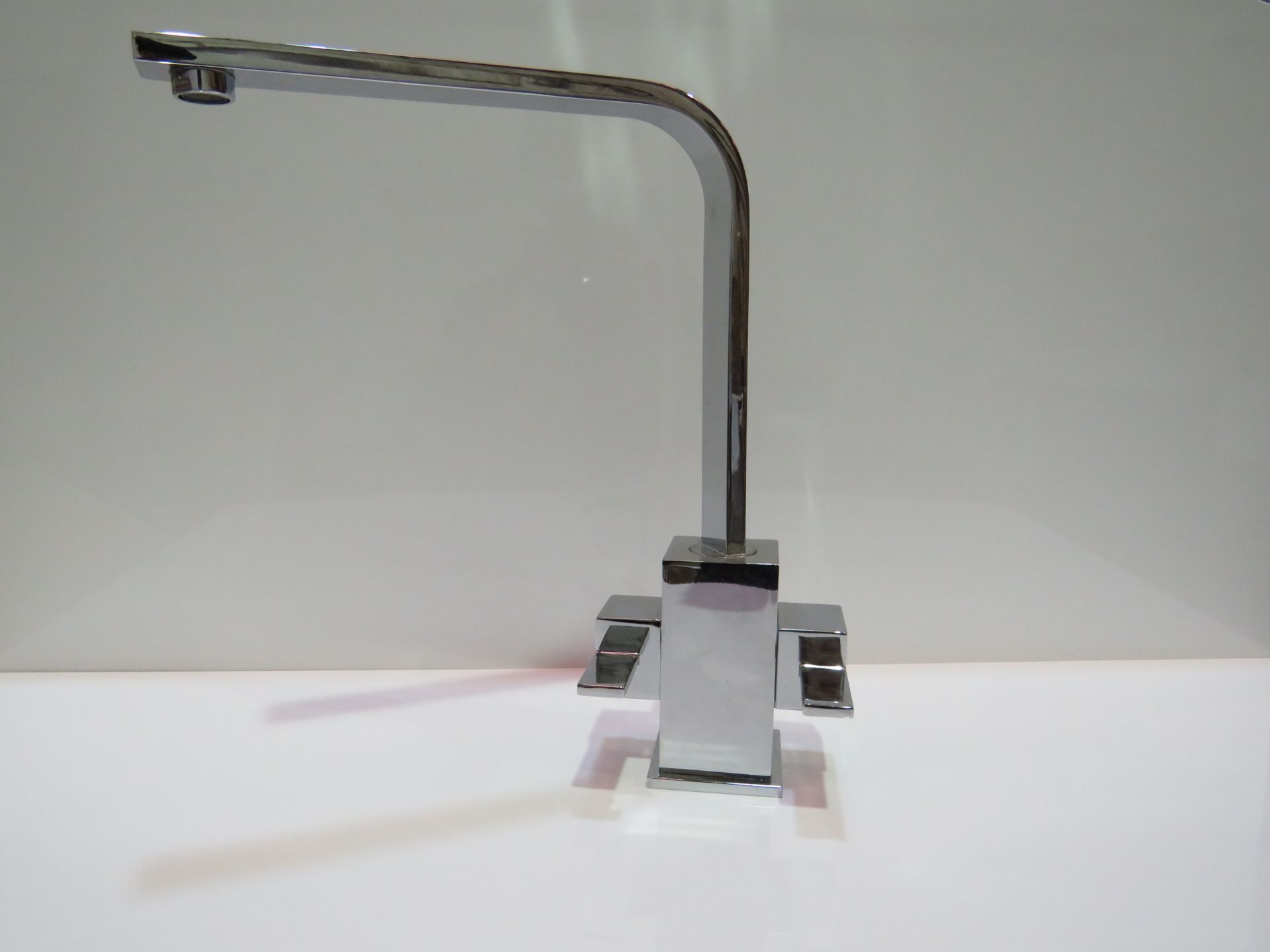 KTA Dual Lever Mono Kitchen Sink Mixer Tap - Chrome - New & Boxed. - Image 2 of 2