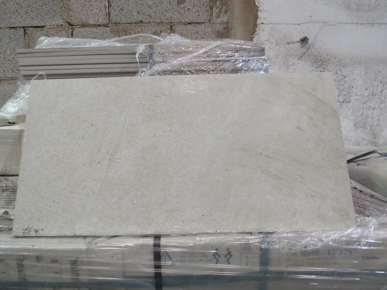 Pallets of Marble and Stone as well as professional stone chemicals