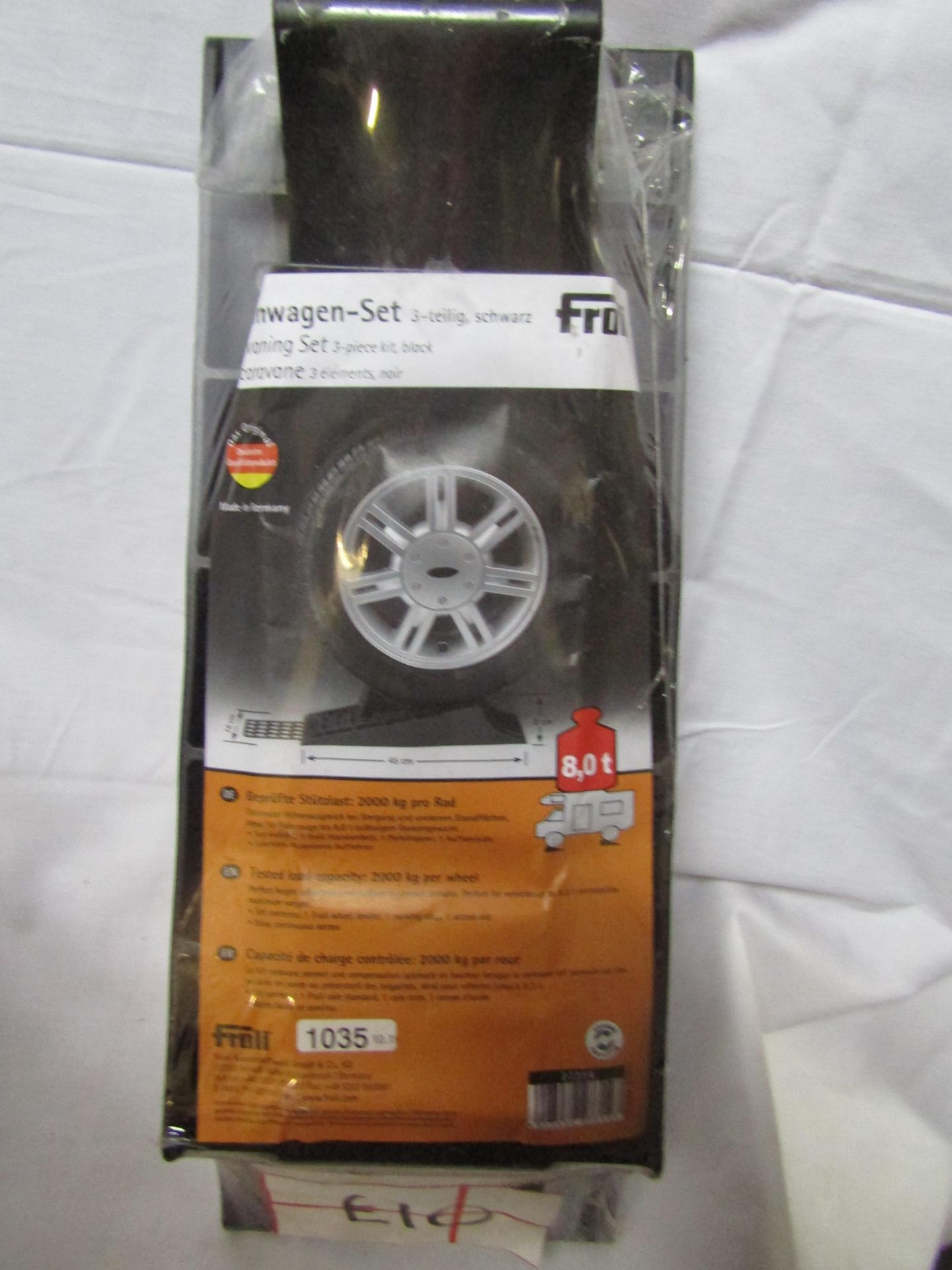 Froli 3 piece caravan wheel levelling set, new