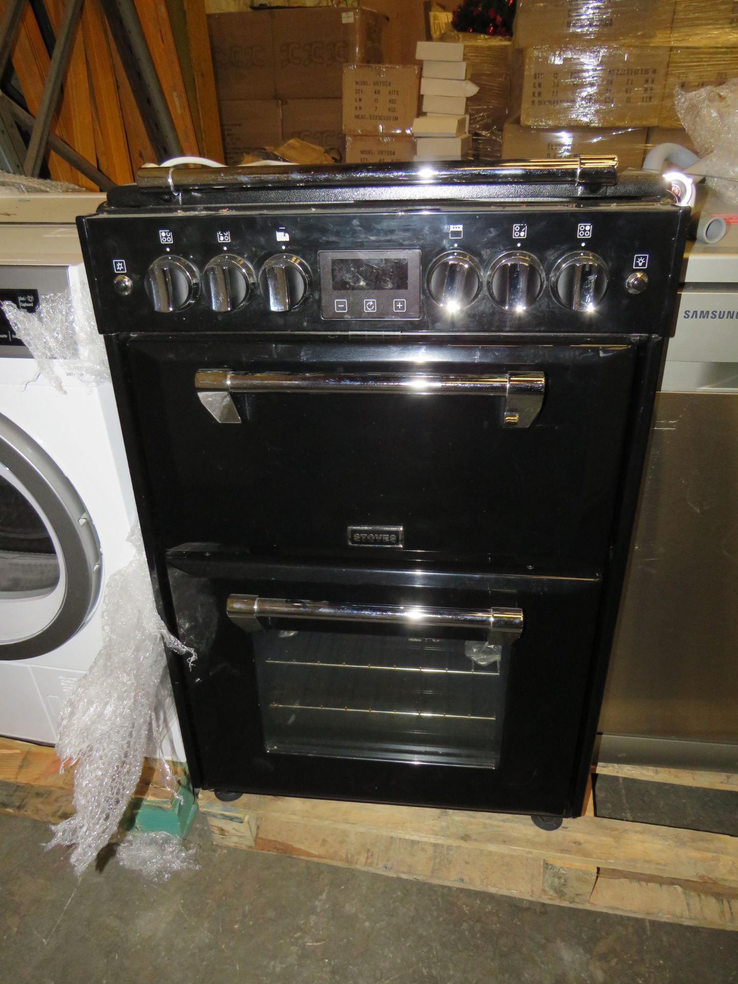 Stoves Duel Fuel Double Oven Cooker in Black (unchecked)