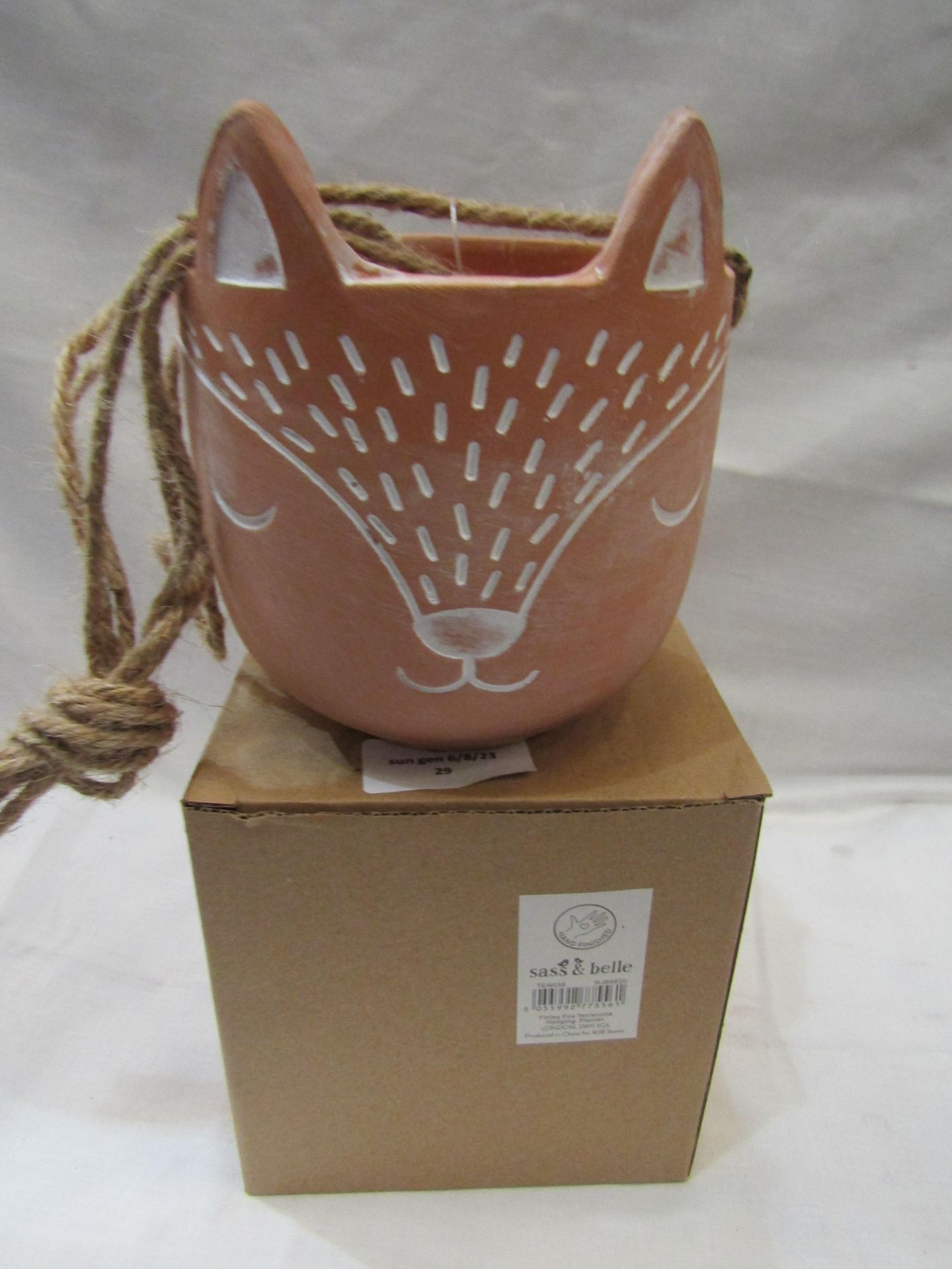 3 X Sasse & Belle Hanging Planters Hand Finished Terracotta Approx 5" New & Boxed