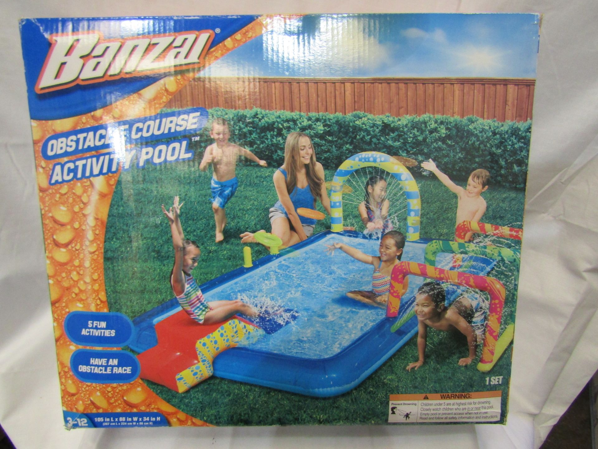 Banzai Obstacle Course Activity Pool 267 X 224 X 86 CM Unchecked & Boxed