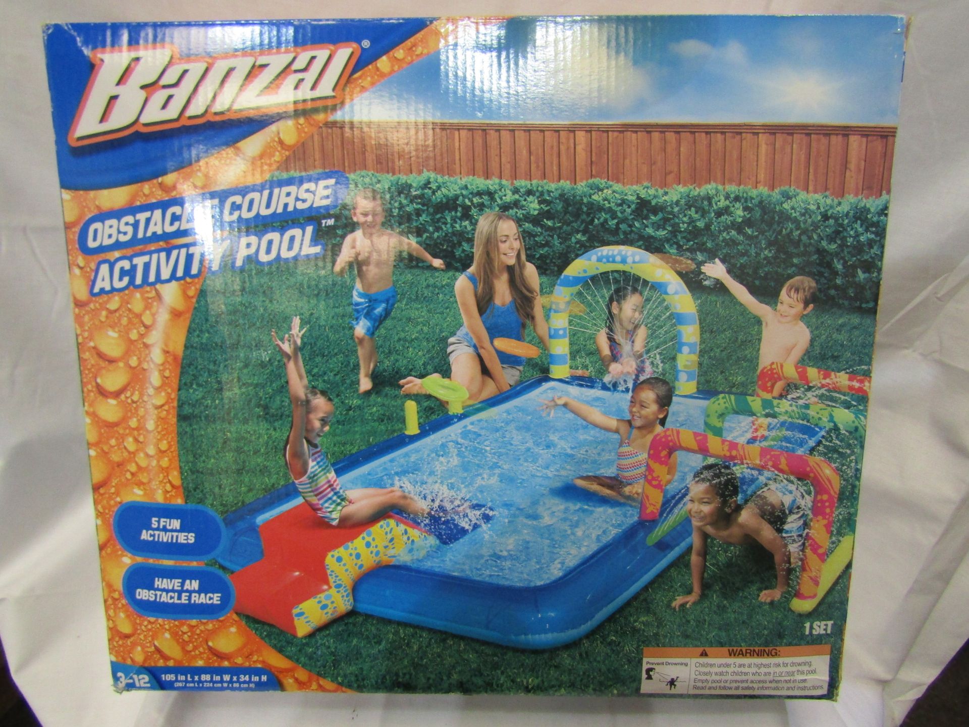 Banzai Obstacle Course Activity Pool 267 X 224 X 86 CM Unchecked & Boxed