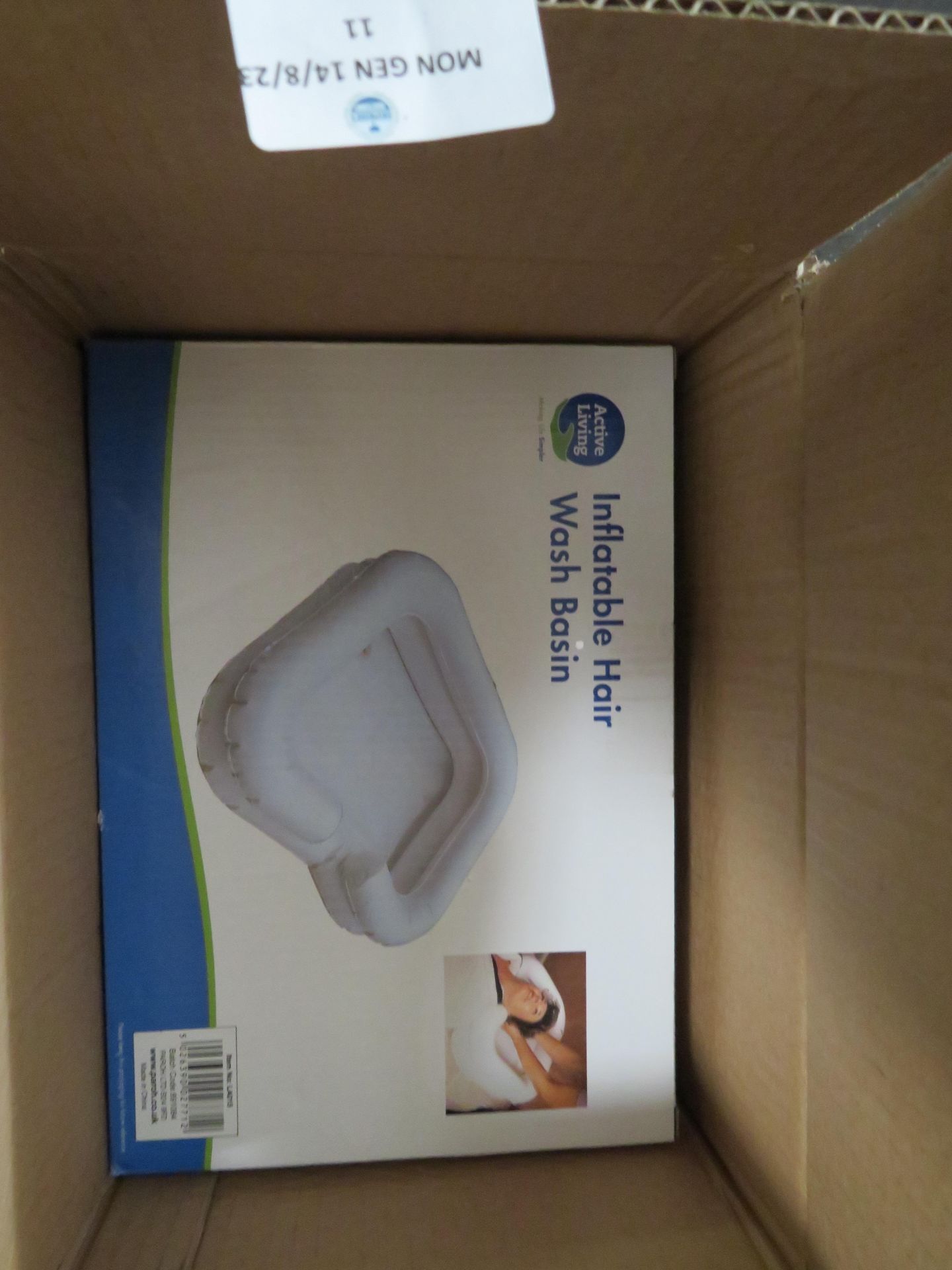 8x Active Living inflatable hair wash basin, new and boxed