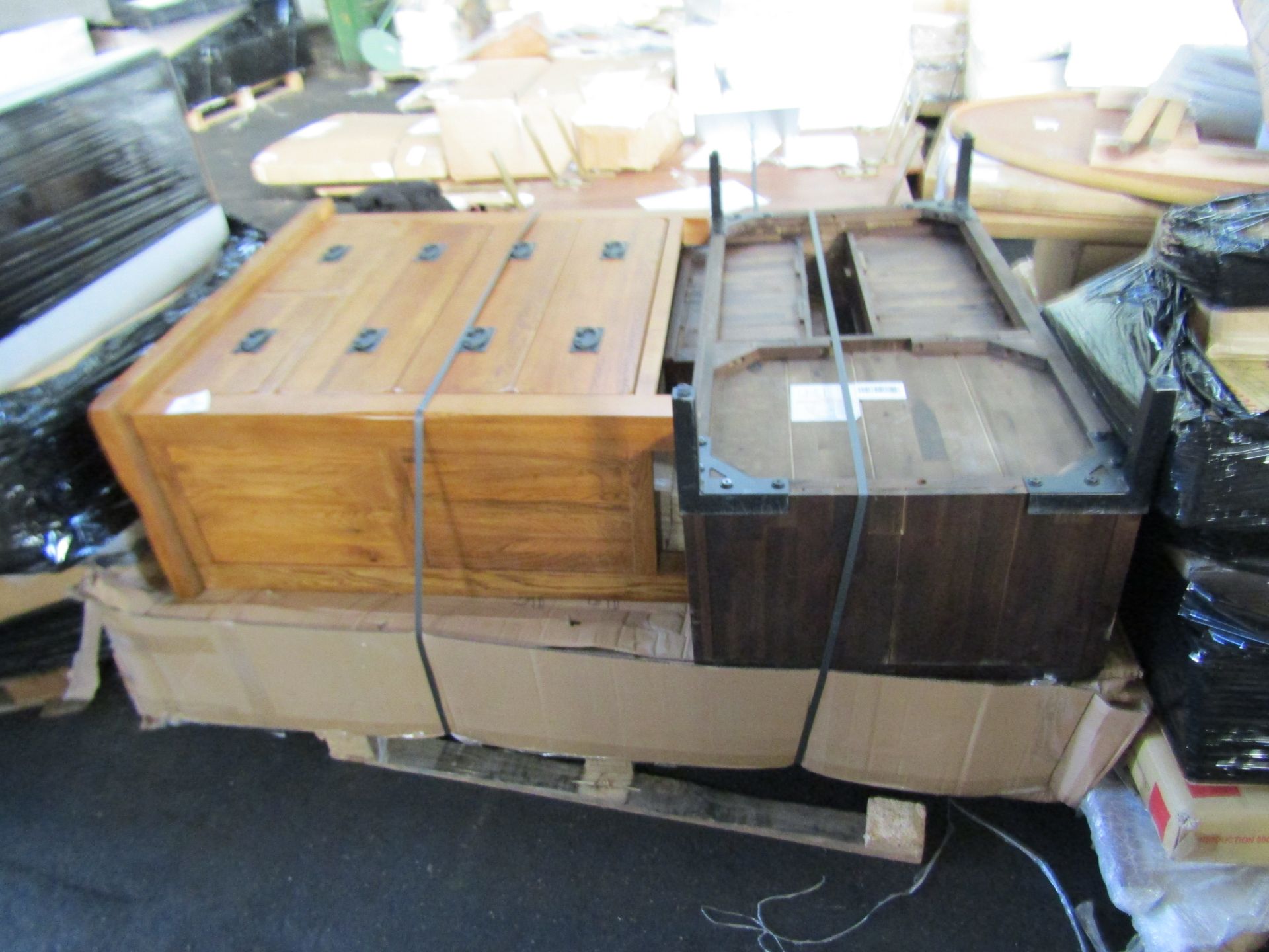 Mixed Lot of 2 x Oak Furnitureland Customer Returns for Repair or Upcycling - Total RRP approx 1409.