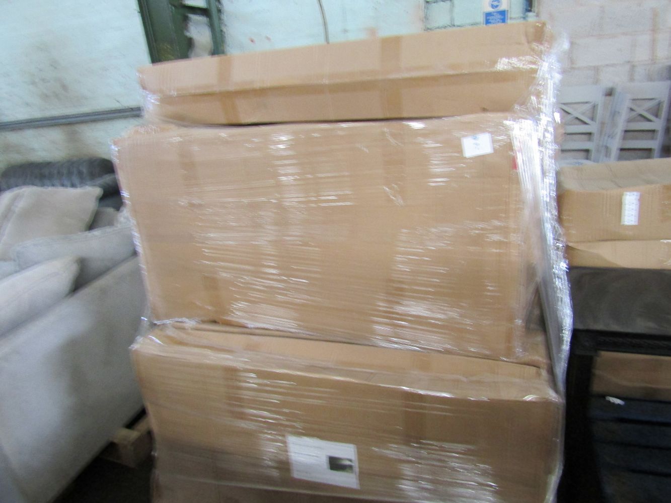one lot of 6 pallets of  new Furniture from Bradshaw's with a 4% of RRP starting bid