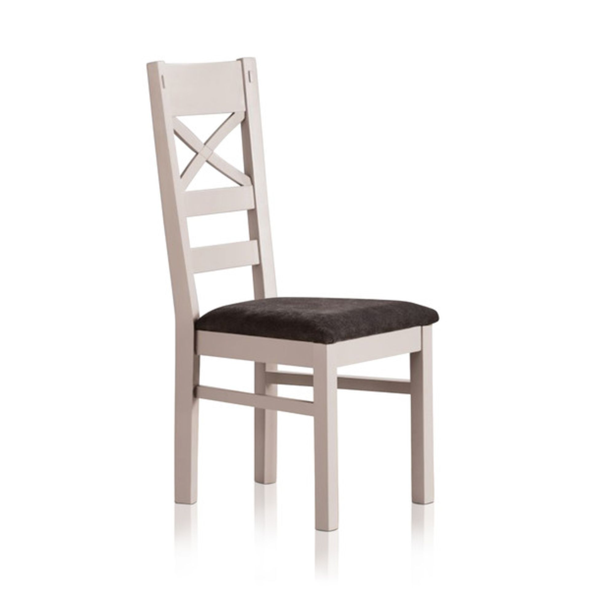 Oak Furnitureland Shay Painted Chair with Plain Charcoal Fabric Seat RRP Â£340.00