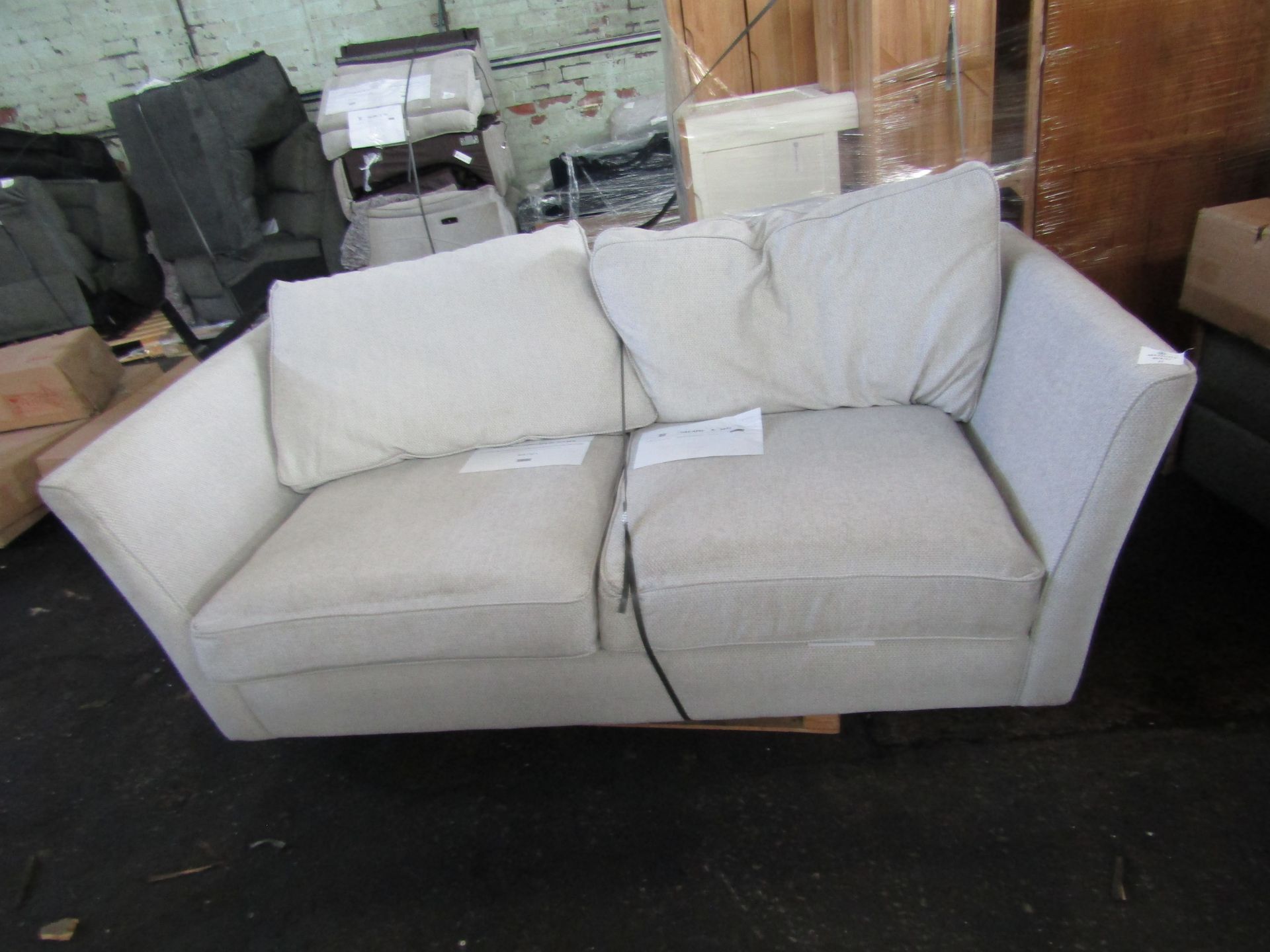 Oak Furnitureland Gainsborough 3 Seater Sofa in Minerva Silver with Slate Scatters RRP 1149.