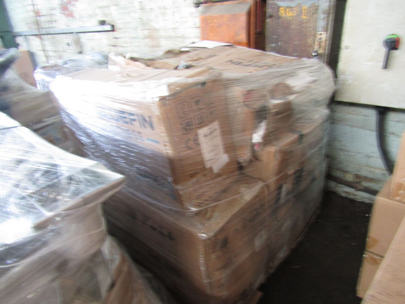 Pallets of BlueFin Fitness equipment