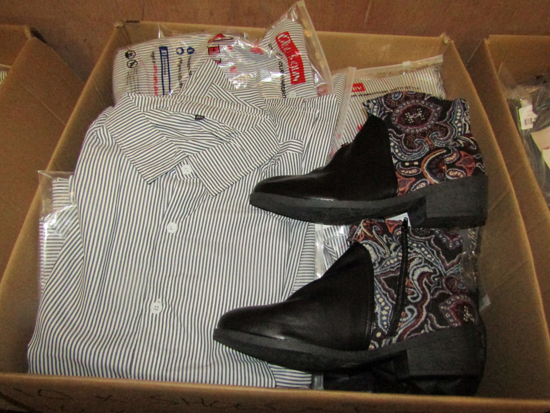 box of Mixed Amazon Shoes and and Clothing all new, consists of 10 shoes/boots and 20 pieces of - Image 2 of 2
