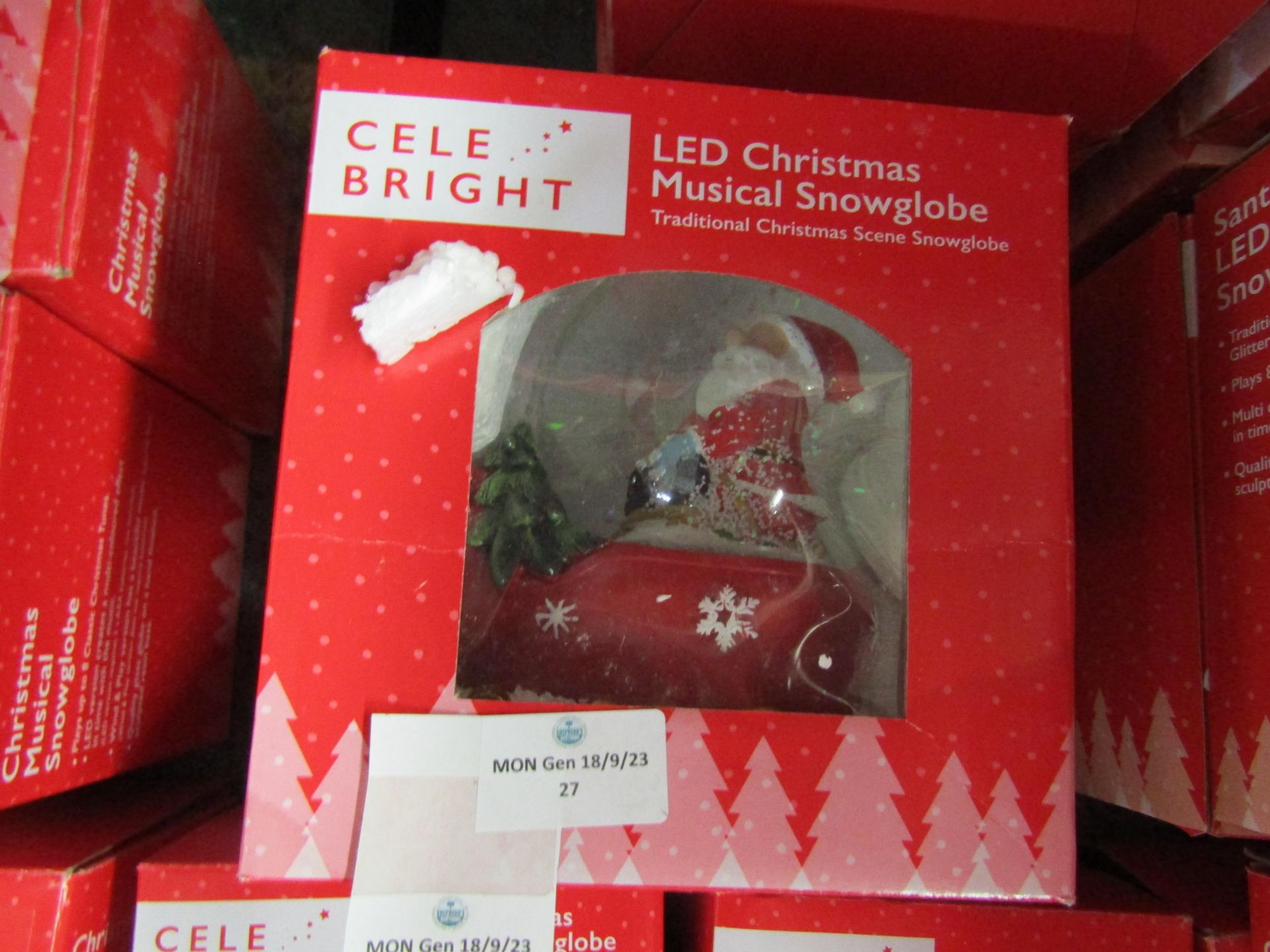 Celebright - LED Musical Christmas Snowglode - Looks In Good Condition & Boxed.