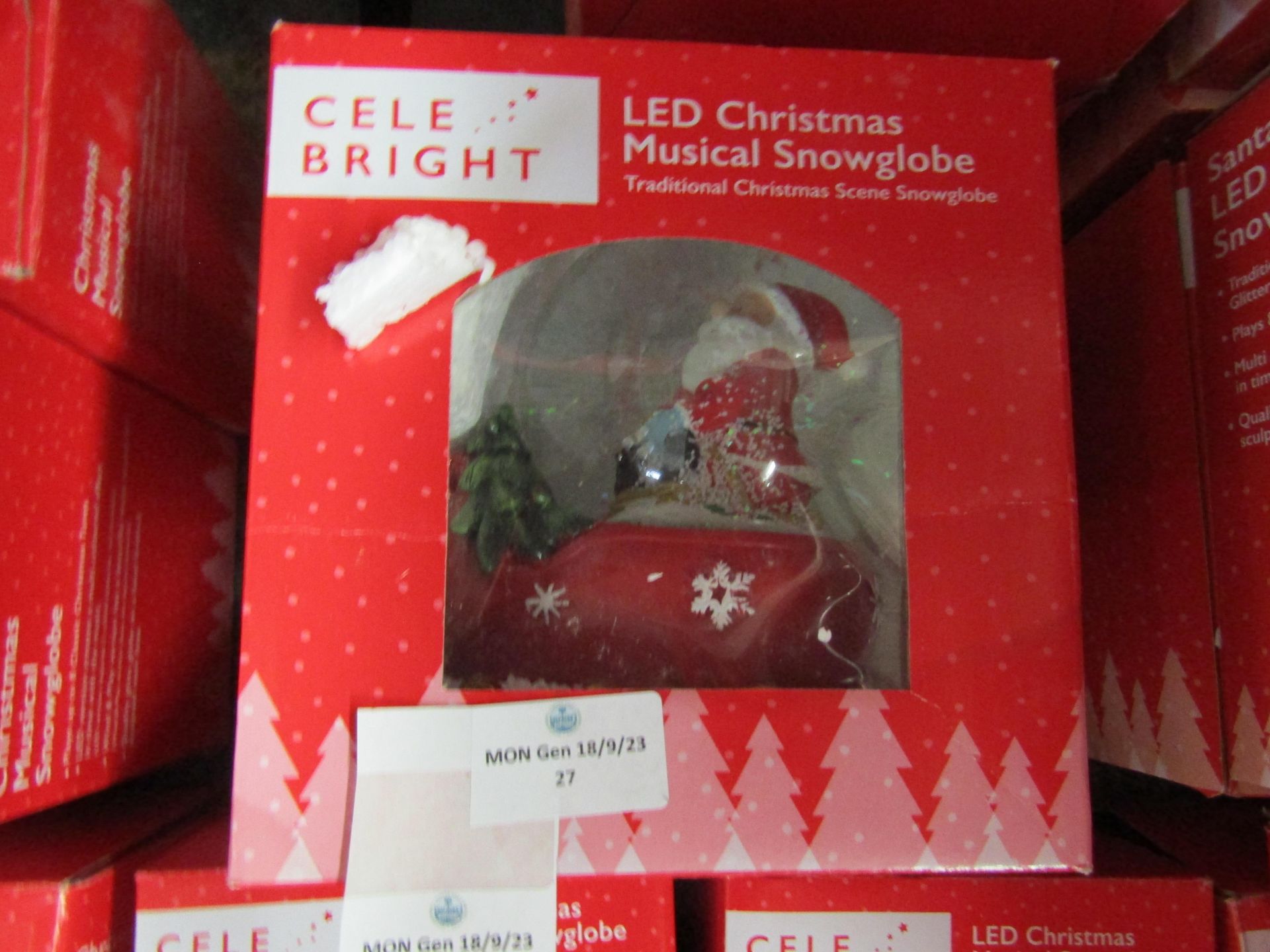 Celebright - LED Musical Christmas Snowglode - Looks In Good Condition & Boxed.