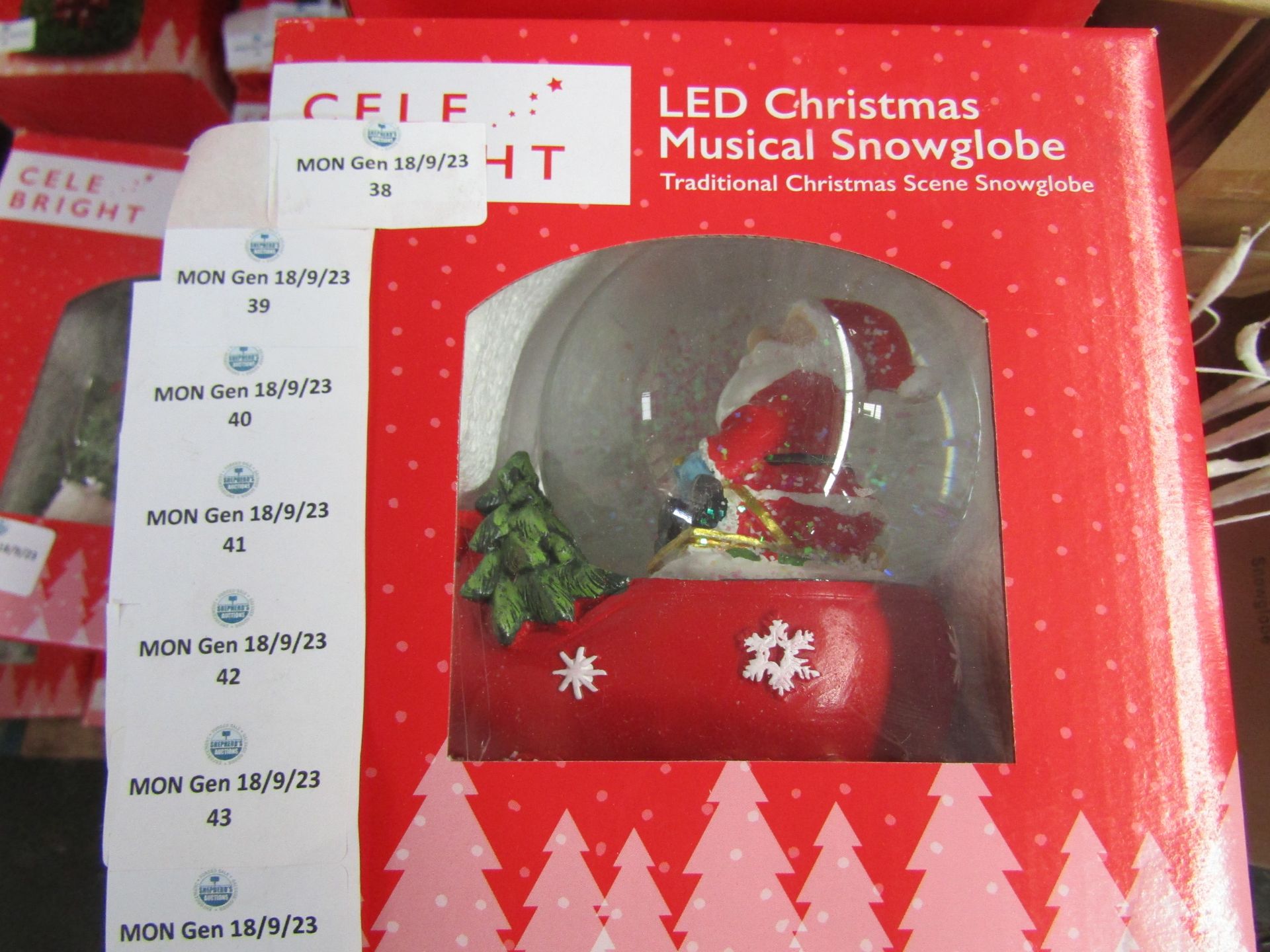 Celebright - LED Christmas Musical Snowglobe - Looks In Good Condition & Boxed.