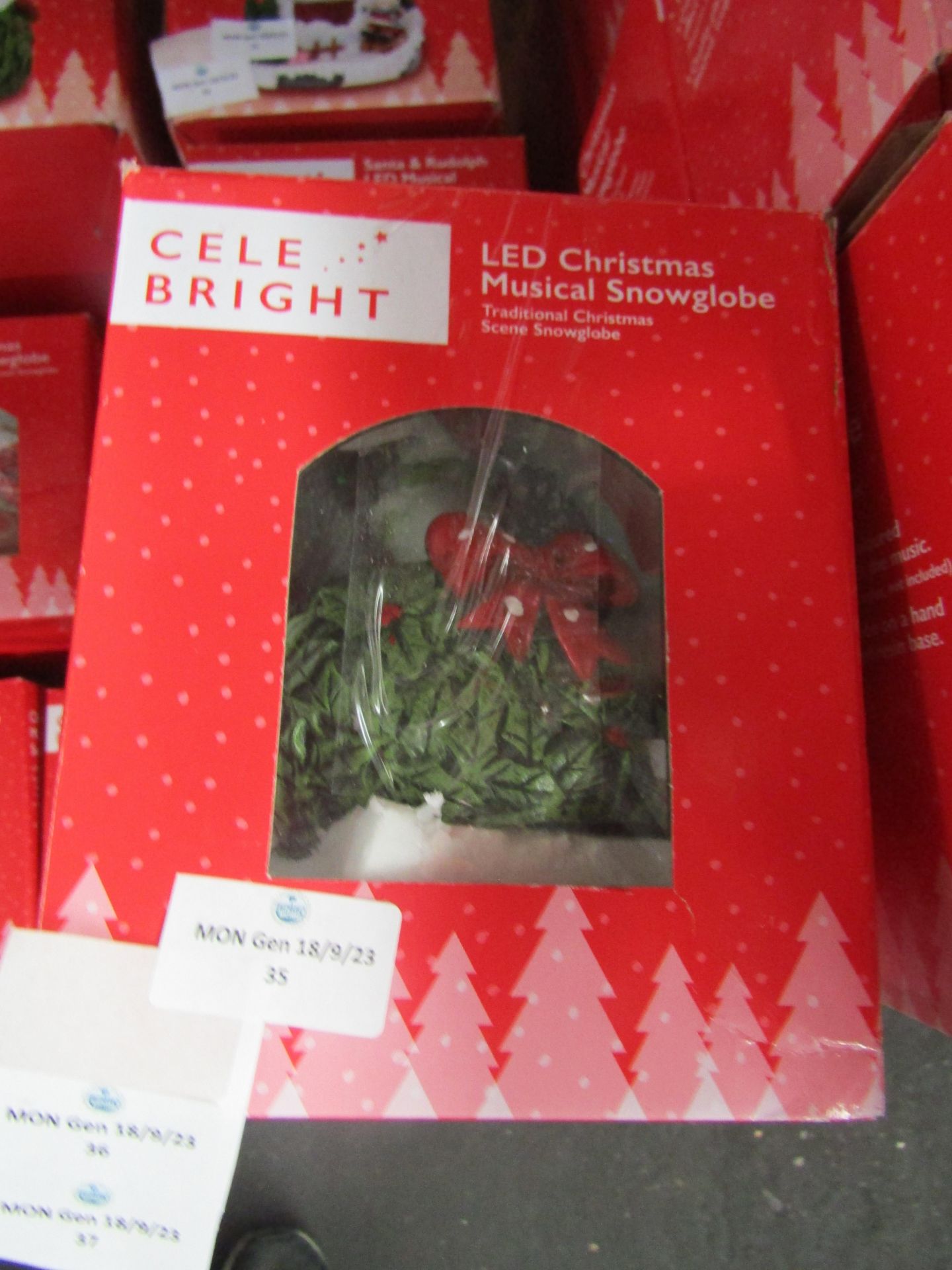 Celebright - LED Christmas Musical Snowglobe - Looks In Good Condition & Boxed.
