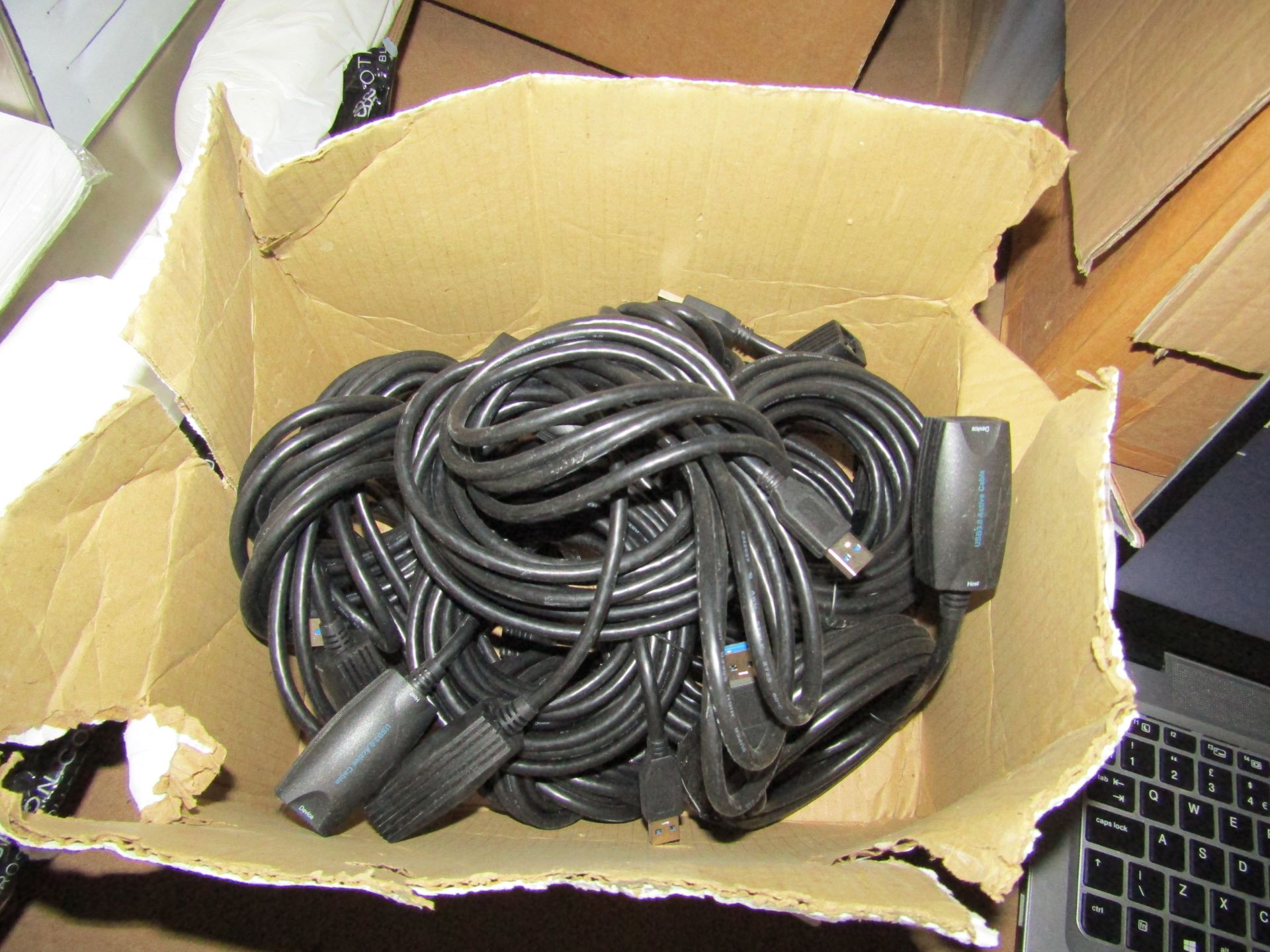 Box of approx 30 various Plantronice head sets, all are loose, we have spot checkled a couple and