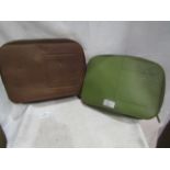2 X This is Ground Leather Organise cases Green & Tan Used Good Condition