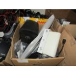 Box of approx 25 AA and AAA battery chargers, new
