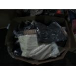 Box of approx 35-40 items of clothing, containing tops/blouse