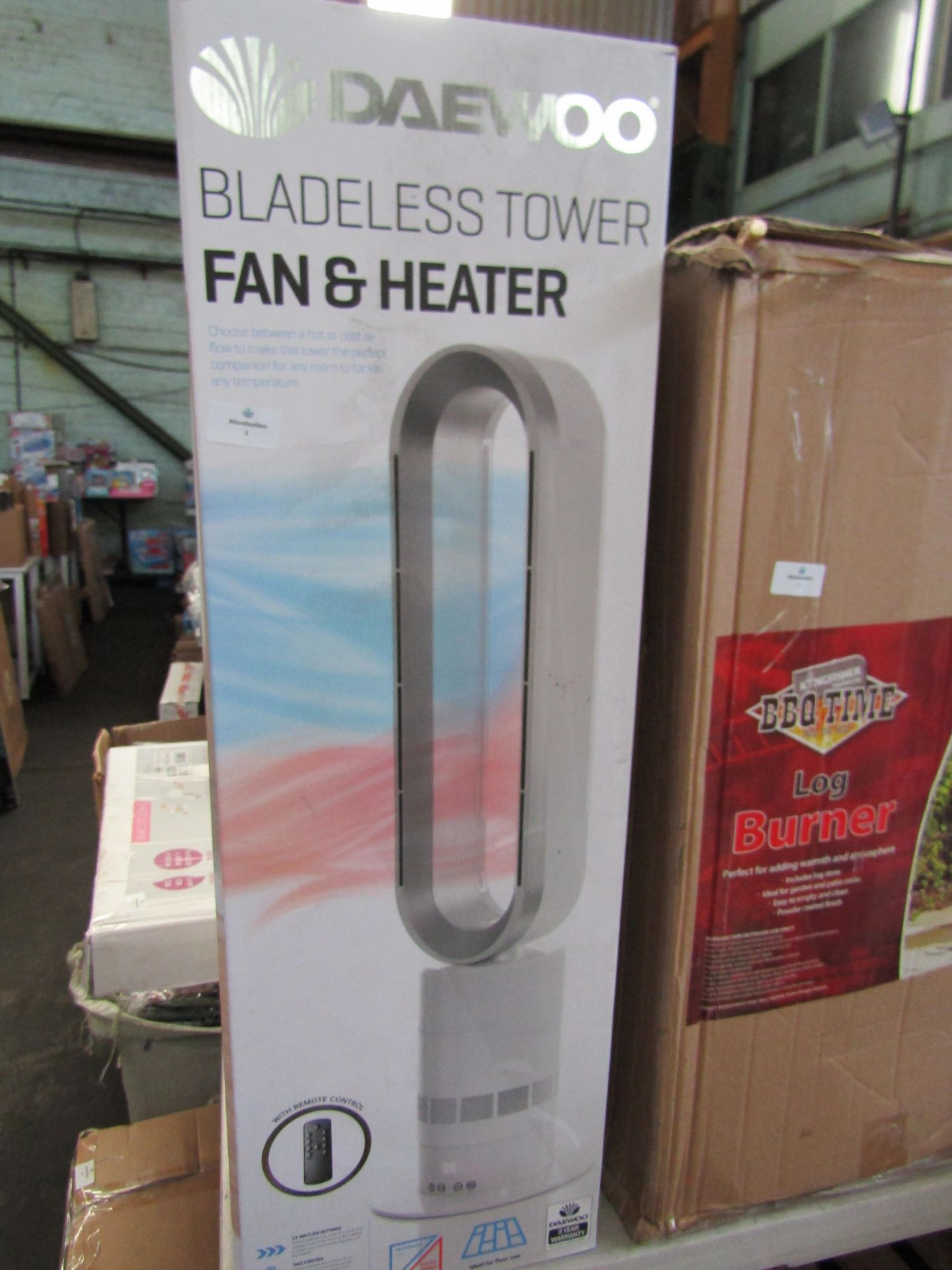 Daewoo - Bladeless Tower Fan & Heater - Untested & Boxed.