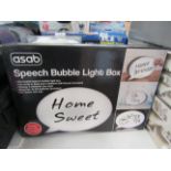 Asab - Speech Bubble Light Box - Unchecked & Boxed.