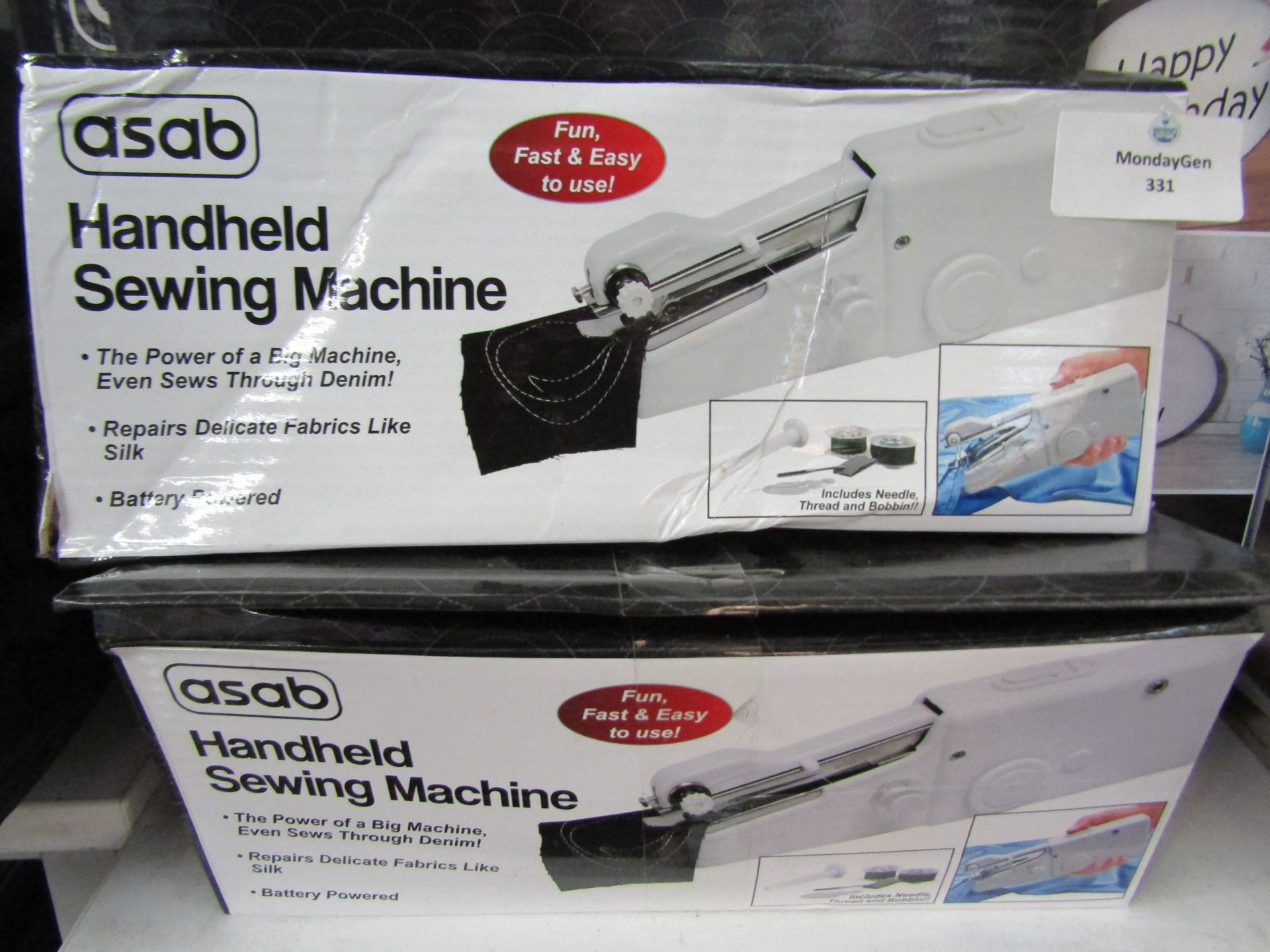 2x Asab - Handheld Sewing Machines - Unchecked & Boxed.