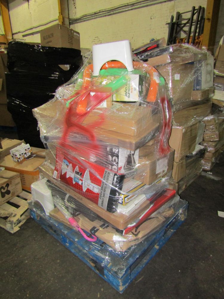 Traders Pallets of Customer returns and warehouse clearance stock includes garden electricals, fancy goods, electricals, toys and more