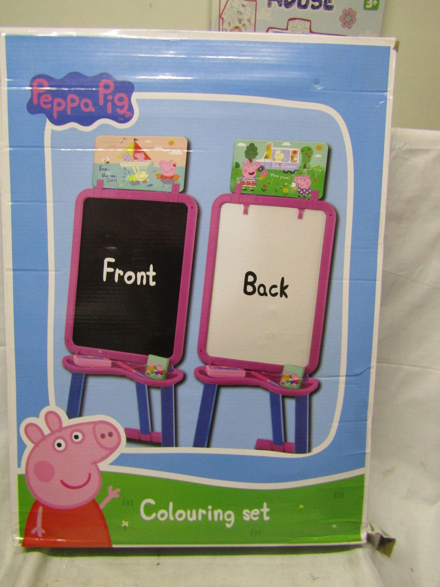 Peppa Pig Colouring Set With Chalk Easel With Drawing Board Marker & Sponge Unchecked & Boxed