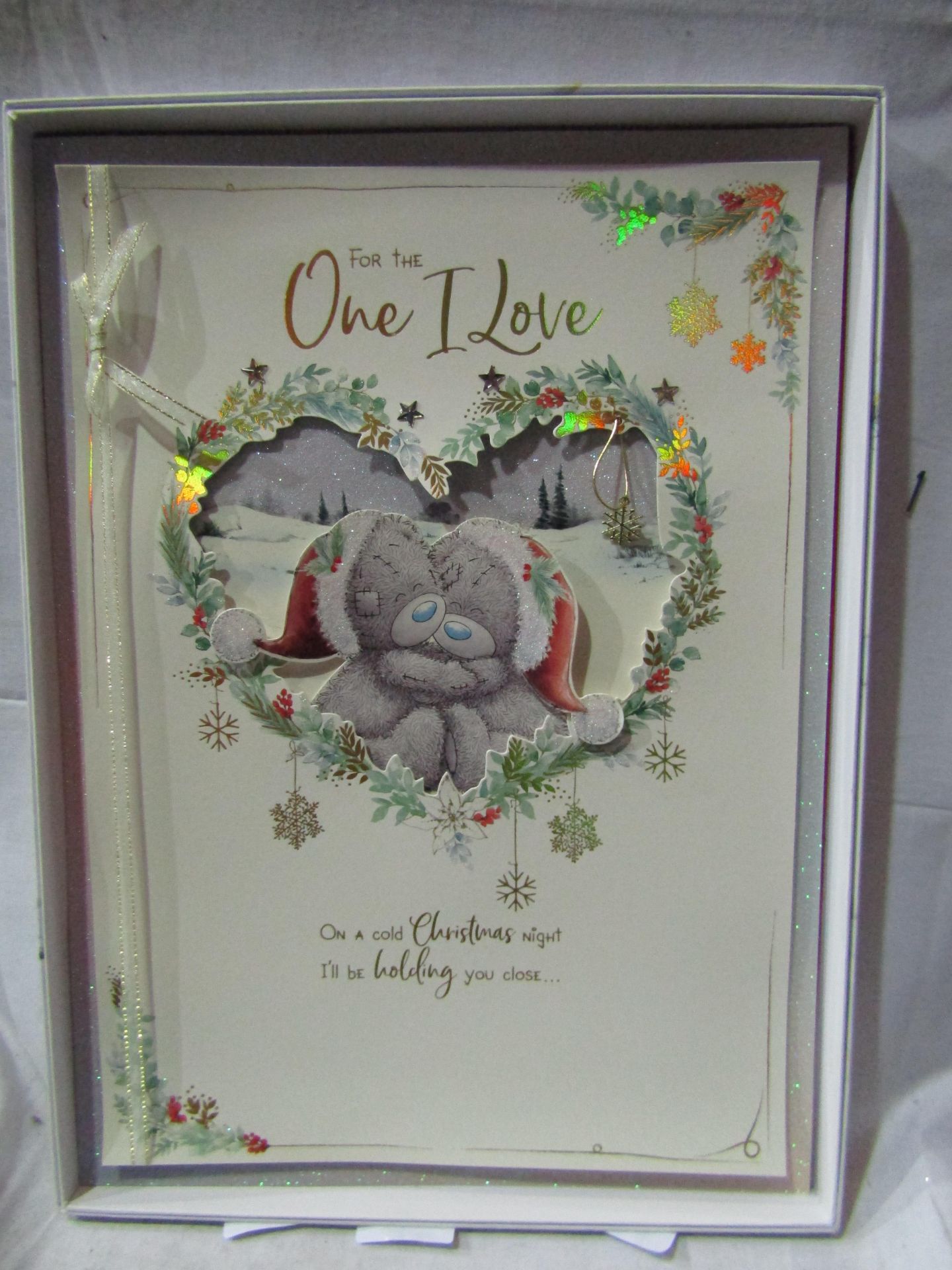 4 X Handmade Me-To-You Christmas Cards ( For The One I Love )Approx Size 40 X 30 CM New & Boxed