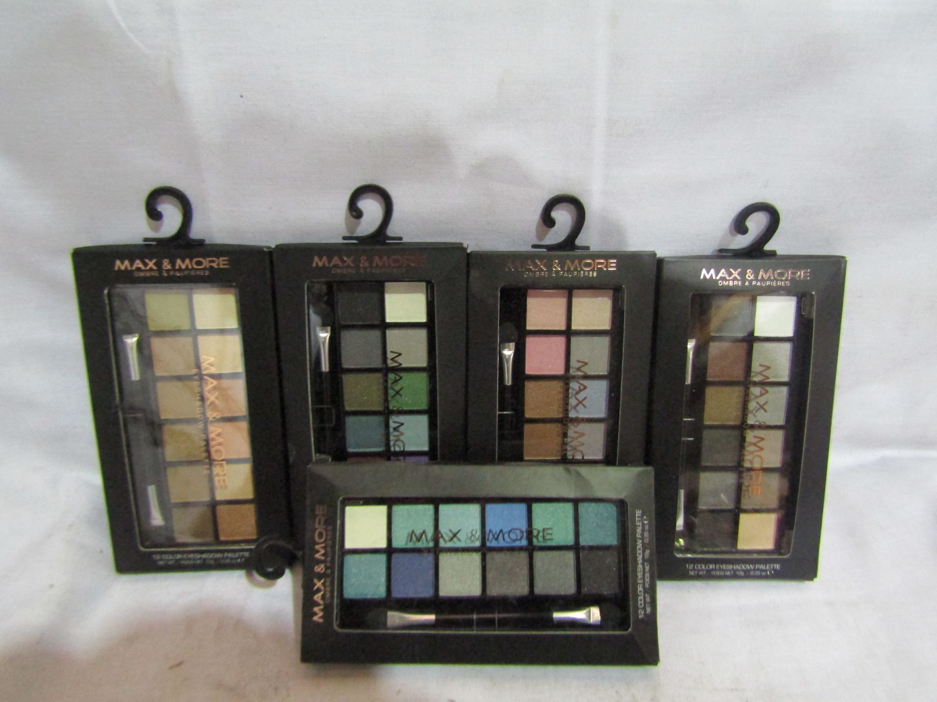 Box of 24 Max & More 12 Colour Palette Eyeshadows Various Colours New & Boxed
