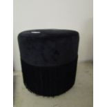 Small Round Pouffe Black Approx 32 CM High Unchecked