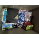 Box Containing Approx 18 Itwms being Note Books Drinking Bottle Festival PackHair Bands & Scrunchies