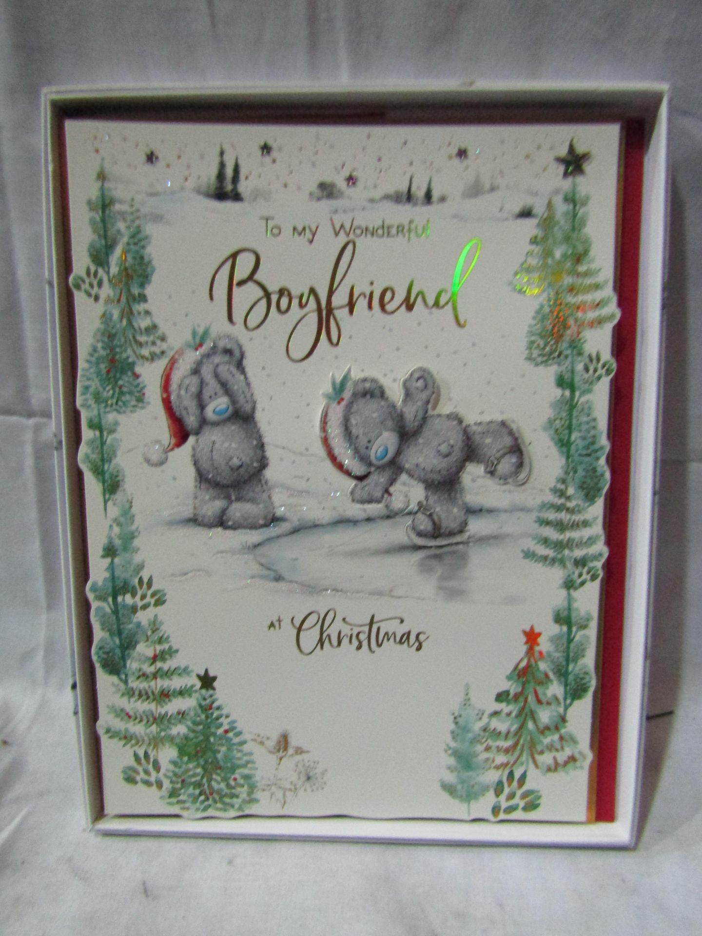 4 X Me-To-You Christmas Cards ( To My Wonderful Boyfriend ) Approx Size 30 X 25 CM New & Boxed