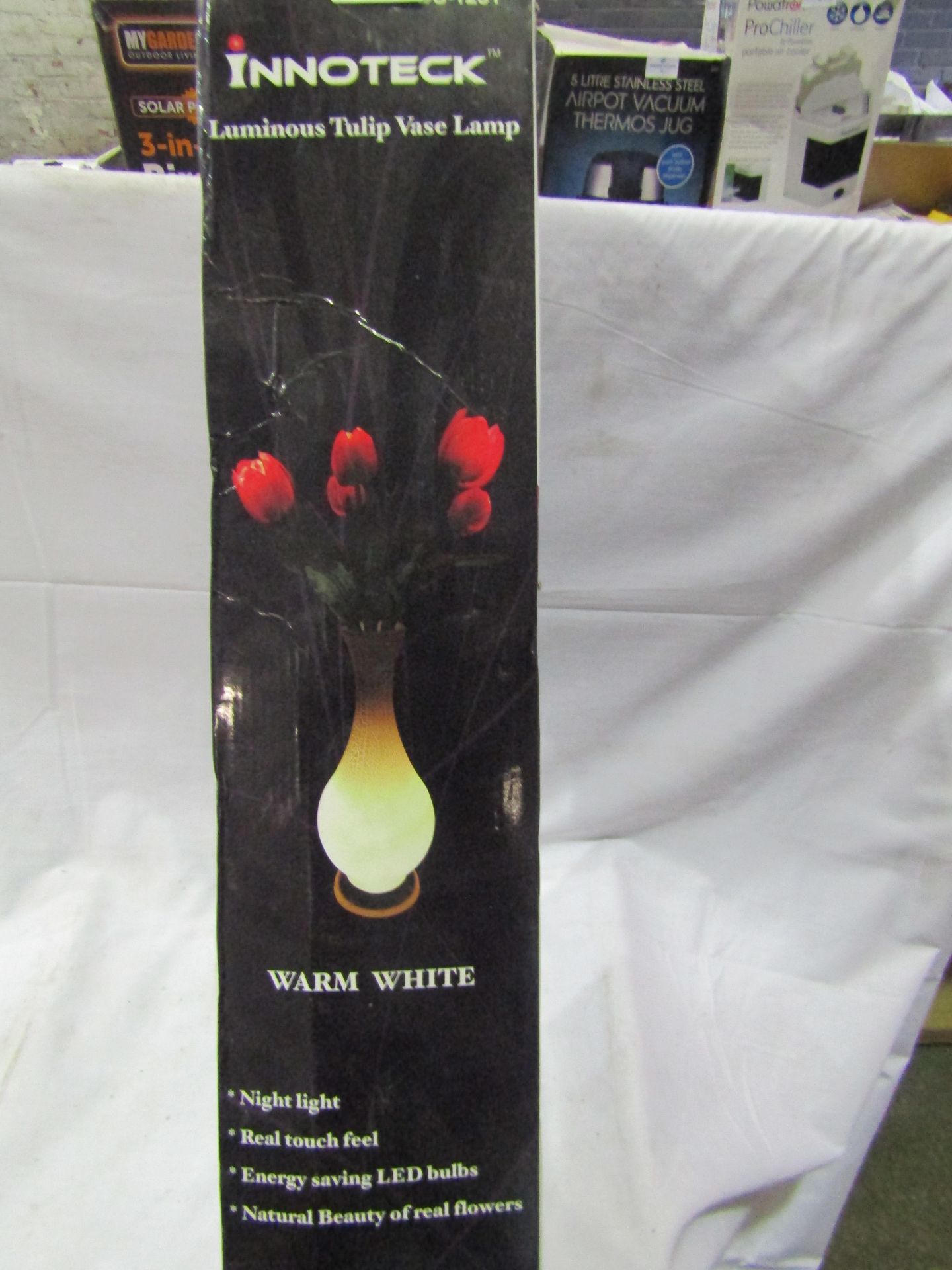 Innoteck Luminous Tulip Vase Lamp Unchecked & boxed