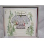 1 X Hand Made Me-To-You Christmas card ( To My Lovely Girlfriend ) Approx Size 30 X 35 CM New &