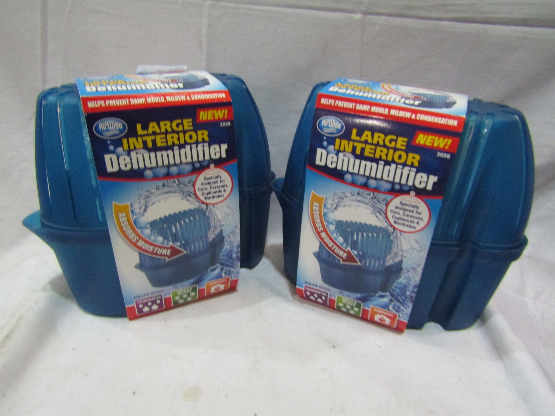 2 X Large Interior Dehumidifiers 450g Unchecked & Packaged