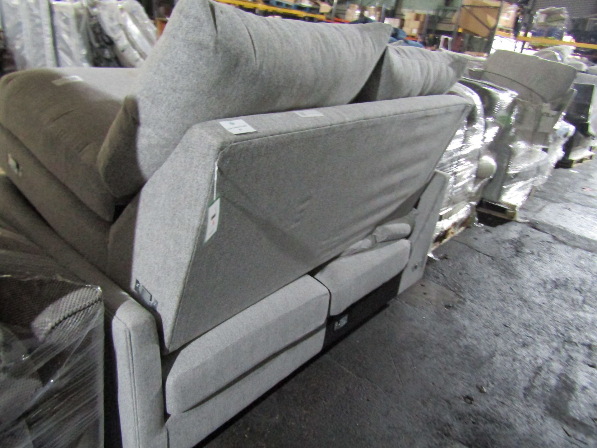 Oak Furnitureland Miami Corner Sofa in Grey fabric RRP 1449.99incomplete, wrong armsThis lot of